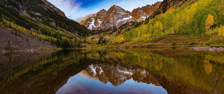 Maroon Bells Pano : Colorado : JOHN MURK PHOTOGRAPHY